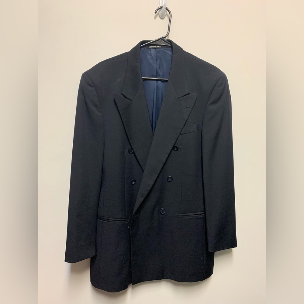 Vintage Vito Rufolo Men’s Black Suit Jacket size 40 - navy lining